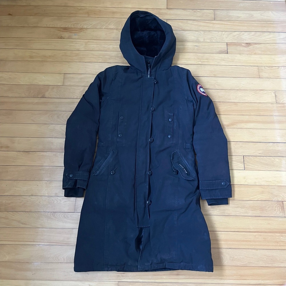 Canada Goose Black Hooded Long Parka Winter Coat Arctic Program Jacket Womens
